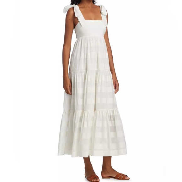 Zimmermann Tie-Shoulder Picnic Midi Dress - Picture 6 of 10
